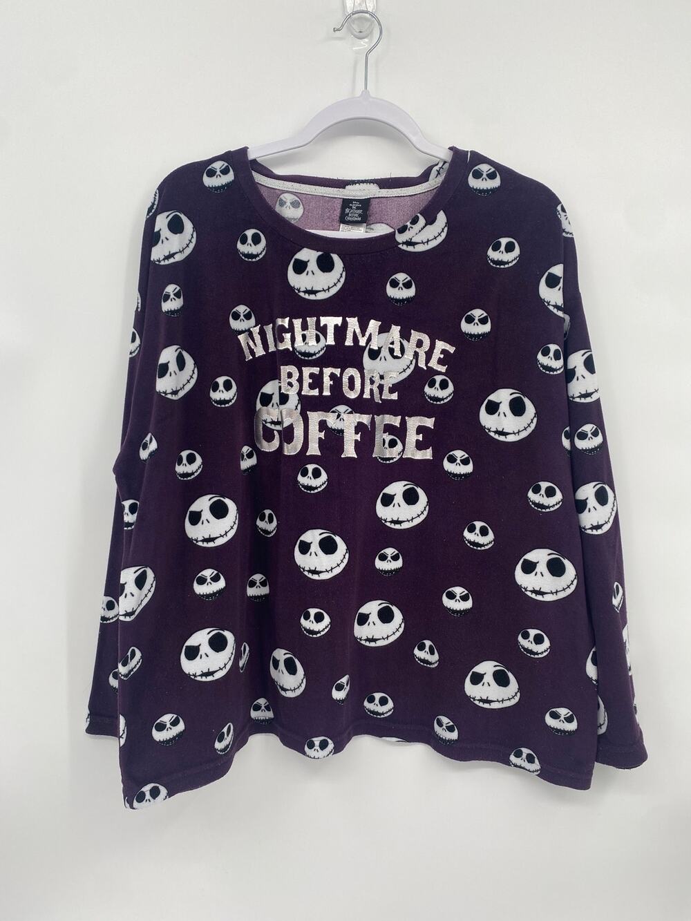 The Nightmare Before Christmas Tim Burton's Jack Skellington Long Sleeve Top XL